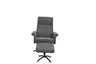 TV-Sessel MORTON mit Hocker - drehbar, Relaxfunktion, Stoff, Grau