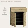 Schuhschrank - B ca. 80 cm, Basalt grau, Artisan Eiche Nachbildung