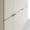 Drehtürenschrank Matera - BHT ca. 301x235x60 cm, Lack Matt, Muschelgrau, Griffe Coffee