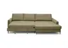 Ecksofa - 3-Sitzer mit Longchair rechts, Schlaffunktion, Stoff, Olive