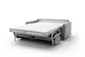 Sofa Nuoro - 2,5-Sitzer inkl. Schlaffunktion, Armlehne mit Kufe, Stoff, Grau
