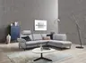 Ecksofa EM Preko mit Kopfstützen - 3-Sitzer mit Ecke rechts, Stoff, Grau