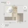 Garderobe - mit Beleuchtung, Riva Eiche Nachbildung, Basalt