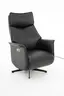 Sessel - Relaxfunktion motorisch, Leder, Schwarz