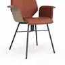 Armlehnstuhl Penthouse -  Leder, Rost, Stoff, Beige-Rost, Drehbar