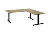 Eckschreibtisch - höhenverstellbar, LB ca. 185x77 cm, Artisan Eiche Nachbildung, Schwarz