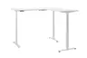 Eckschreibtisch - höhenverstellbar, LB ca. 185x77 cm, Weiß
