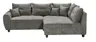 Ecksofa - 1,5-Sitzer, Ecke rechts, Schlaffunktion, Microvelour Steingrau