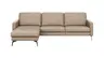 Ecksofa Enna - Longchair Links mit 3-Sitzer, Armlehne A, Leder, Taupe