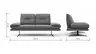 Sofa Lucero - 2,5-Sitzer inkl. Rückenlehne/Armlehne/Sitztiefe verstellbar und drehbares Sitzelement, Leder, Weinrot
