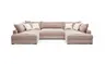 Wohnlandschaft - Longchair links, 2-Sitzer, Ecke rechts, Stoff, Rosa