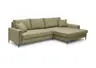 Ecksofa - 3-Sitzer mit Longchair rechts, Stoff, Olive