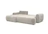 Ecksofa - Longchair links mit 2-Sitzer, Stoff, Beige