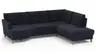 Sofa Stamford - 3,5-Sitzer, Bogen links mit Ecksofa 2-sitzig und Abschlusshocker Rechts, Stoff, Dunkelblau
