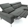 Ecksofa Anna - 2,5-Sitzer mit Longchair rechts inkl. Relaxfunktion (motorisch), Kopfteil verstellbar, Stoff, Stahl