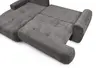 Ecksofa - Longchair links mit 2-Sitzer, Stoff, Steingrau