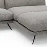 Ecksofa Valdemoro - 2,5-Sitzer mit Longchair rechts inkl. Rückenlehne verstellbar, Stoff, Grau
