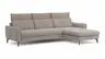 Ecksofa Avela - 2,5-Sitzer mit Longchair rechts inkl. Kopfteile verstellbar, Stoff, Bisquit