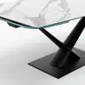 Esstisch Savona - LB ca. 200x100 cm, ausziehbar, Keramik, Weiß, Bootsform