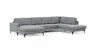 Wohnlandschaft Oviedo - Longchair links mit 2-Sitzer und Ecke rechts, Stoff, Grau