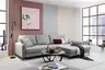 Ecksofa - 3-Sitzer mit Longchair rechts, Stoff, Eisengrau
