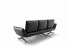 Ecksofa - Longchiar links mit 2-Sitzer, Rückenlehne/Armlehne verstellbar, Leder, Lava
