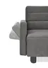  Faltsofa Easy - 2-Sitzer, ca. 140 cm inkl. Schlaffunktion/Topper/Armteil verstellbar, Stoff, Dunkelgrau