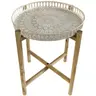 Deko-Beistelltisch - 2-tlg., Weiß/Creme/Natur, HD ca. 55x45 cm