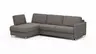 Ecksofa Nuoro - Longchair links mit 2-Sitzer inkl. Schlaffunktion und Bettkasten, Stoff, Grau
