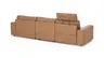 Ecksofa Balok - 2,5-Sitzer mit Longchair groß rechts, inkl. Relaxfunktion (motorisch) und Kopfstütze, Leder, Cognac