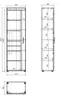 Garderobenschrank- B ca. 58 cm, Eiche Dekor, Dunkelgrau