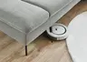 Ecksofa - 3-Sitzer mit Longchair rechts, Armlehne verstellbar, Stoff, Silbergrau