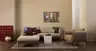 Ecksofa Joana - Longchair links mit 2-Sitzer, Stoff, Beige