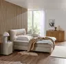 Boxspringbett Alpin - Liegefläche ca. 180x200 cm, Stoff, Graubeige