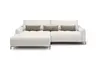 Ecksofa - Longchair links mit 2-Sitzer, Sitztiefe verstellbar motorisch, Stoff, Sand