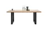 Esstisch - LB ca. 180x90 cm, Wildeiche massiv geölt, Schwarz