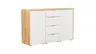 Kommode Colorado Beimöbel - BHT ca. 138x87x43 cm, Glas weiß mit Eiche furniert