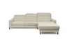 Ecksofa - CALM FLEX 2.0, 3-Sitzer mit Longchari rechts, Kopfteil verstellbar, Stoff, Natur
