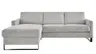 Schlafsofa Laredo - Longchair mit 2-Sitzer rechts inkl. Schlaffunktion mit Bettkasten, Stoff, Graubeige