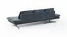 Ecksofa Hubertus - Longchair links mit 2-Sitzer, Rückenlehne/Armlehne verstellbar, Stoff, Blau