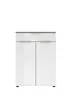 Büroschrank - B ca. 80 cm, Artisan Eiche Nachbildung, Weiß