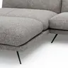 Ecksofa Valdemoro - Longchair mit 2,5-Sitzer rechts inkl. Rückenlehne verstellbar, Stoff, Grau