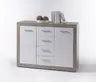 Kommode - B ca. 117 cm, Sonoma Eiche Nachbildung, Weiß