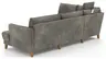 Sofa Stamford - inkl. Armlehne verstellbar und Kopfstütze, Ecksofa 2-sitzig und Abschlusshocker links mit 3,5-Sitzer, Bogen rechts, Stoff, Anthrazit