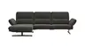 Ecksofa  Alexander - Longchair links mit 3-Sitzer inkl. Kopfstütze/Armlehne verstellbar, Stoff, Braungrün