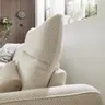 Ecksofa EM Miramar - Longchair links mit 3-Sitzer, Kopfteil/Sitztiefe verstellbar, Stoff, beige