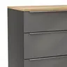 Kommode Colorado Beimöbel - Front Glas, Dunkelgrau matt, Griffe Edelstahlfarbig