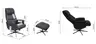 TV-Sessel MENNIS mit Hocker - drehbar, Relaxfunktion, Kopfteilverstellung, Leder, Schwarz