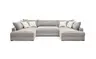 Wohnlandschaft - Longchair links, 2-Sitzer, Ecke rechts, Stoff, Hellgrau