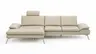 Ecksofa Collina - Longchair links, 2,5-Sitzer, inklusive Kopfstütze, Leder, Ecru